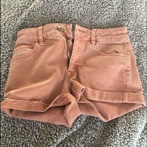 pink jean shorts